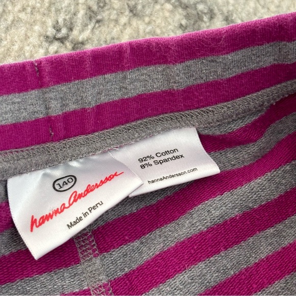 Hanna andersson girls size 10 leggings sweatpants striped heart knees - Picture 3 of 9